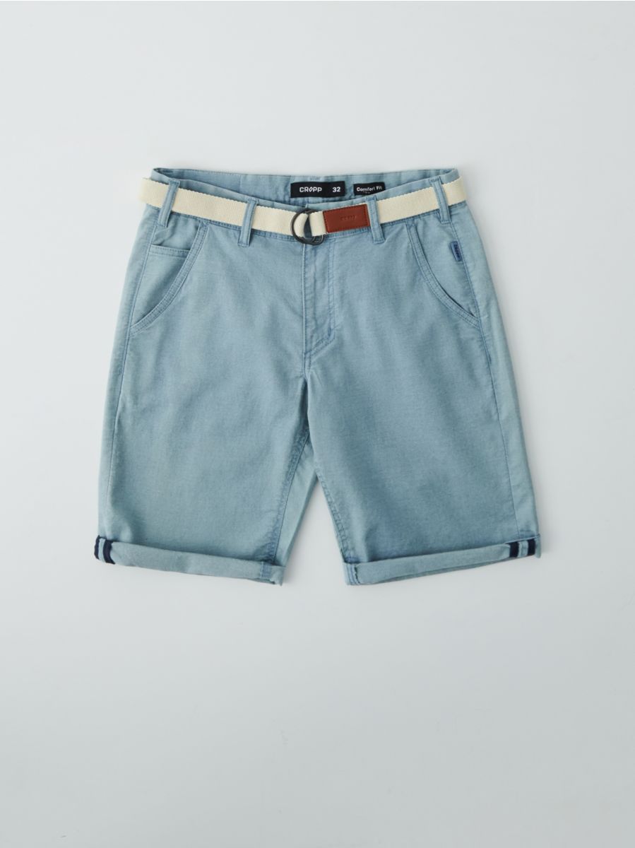 denim shorts with denim belt