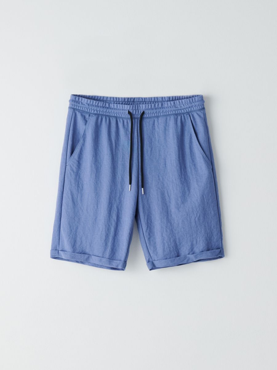 blue sweat shorts