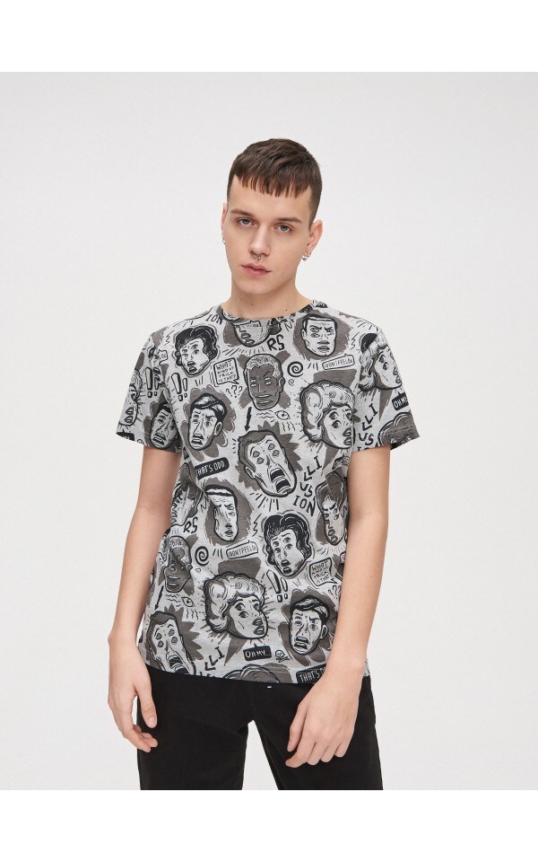 abstract print t shirt